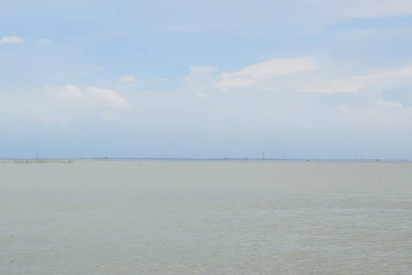 Vista Bonita Rio Com Céu Azul Nikli Kishorgonj Bangladesh — Fotografia de Stock