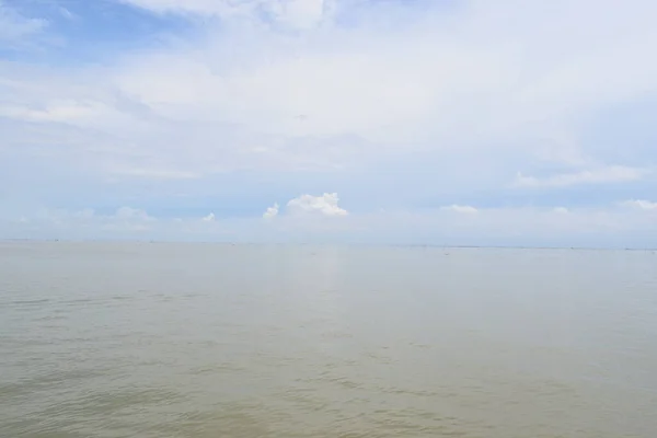 美丽的江景 蔚蓝的天空 Nikli Kishorgonj 孟加拉国 — 图库照片