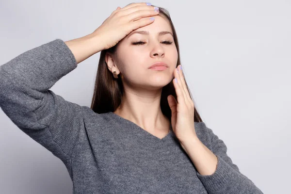 Illness Health Care People Medicine Concept Throat Pain Closeup Sick — Stock Photo, Image