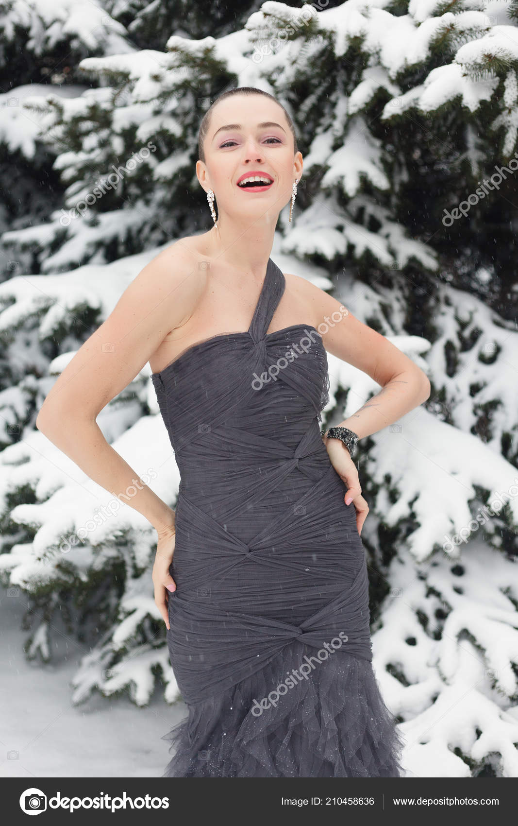 Exotic Woman Short Hair Beauty Style Portrait Smiling Cute Pensive