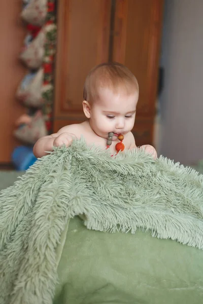 Bonito Bebê Recém Nascido Adorável Mariposas Com Fraldas Menina Pequena — Fotografia de Stock