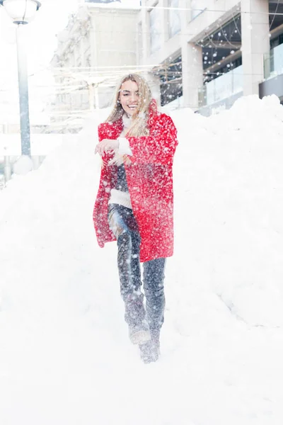 Inverno Moda Concetto Persone Moda Ritratto Una Bella Giovane Donna — Foto Stock