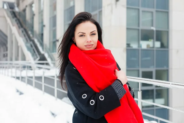 Inverno Natale Stile Vita Vacanze Concetto Moda Bella Giovane Donna — Foto Stock