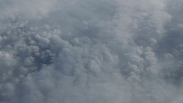 Stunning Footage Aerial View Clouds Airplane Window Blue Sky View — Stock Video