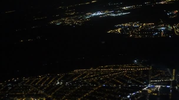 Flyg Natt Stadens Ljus Perfekt För Film Bakgrund Digital Sammansättning — Stockvideo