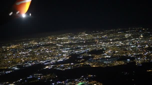 Luces Nocturnas Vuelo Perfecto Para Cine Fondo Composición Digital Vista — Vídeo de stock