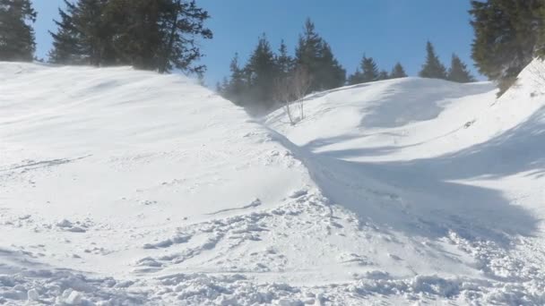 Porträtt Närbild Cool Stilig Man Ung Snowboarder Utanför Vintern Skidort — Stockvideo