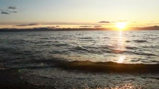 Ocean Waves Crashing Stranden Nær Cape Skuffelse Fyrtårn Dusk – Stock-video