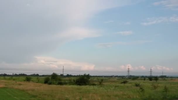 Widok Kabli Jadącego Pociągu Śniłem Jawie Zabijaniu Czasu Przyspieszone Wideo — Wideo stockowe