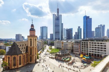 Skyline of modern Frankfurt am Main, Germany clipart