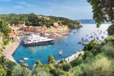 Lüks liman Portofino, Liguria, İtalya
