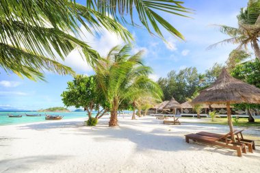 Asian tropical beach paradise in Thailand clipart