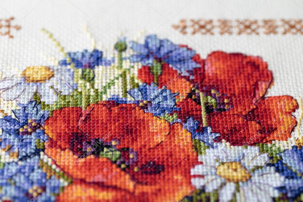embroidered cross-stitch pattern