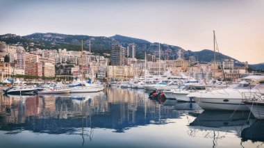 Yachts moored in Monaco clipart