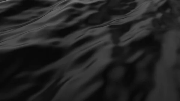 Abstract smooth surface with ripples on a black canvas. Cloth with waves. Fashion luxury textile. Modern background design for poster, cover, branding, banner, web, placard. 3d rendering