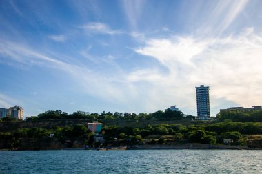 Deniz. Odessa şehrinin manzarası. Güzel manzara