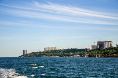 Deniz. Odessa şehrinin manzarası. Güzel manzara