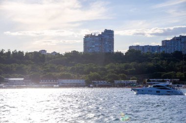 Deniz. Odessa şehrinin manzarası. Güzel manzara