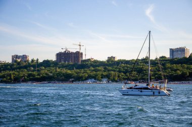 Deniz. Odessa şehrinin manzarası. Güzel manzara