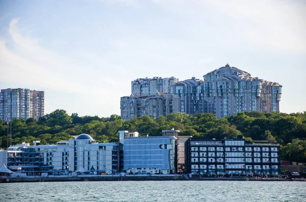 Deniz. Odessa şehrinin manzarası. Güzel manzara