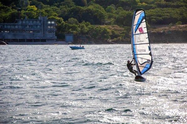 Denizde beyaz yelken. Yelkenli. Yelkencilik yarışmaları.