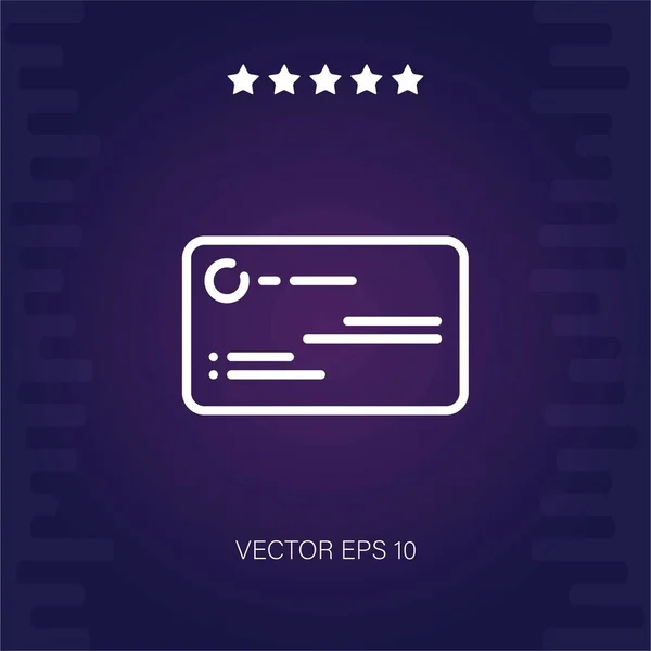 Tarjeta Visita Vector Icono Ilustración Moderna — Vector de stock