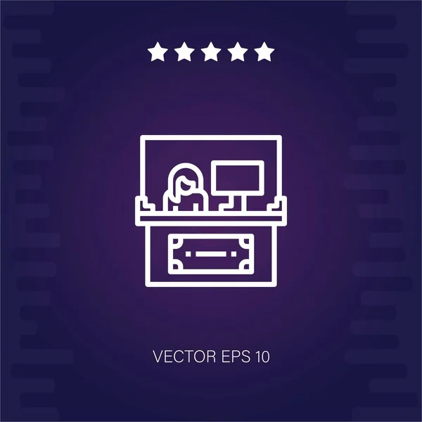 Icono Vector Cajero Ilustración Moderna — Vector de stock