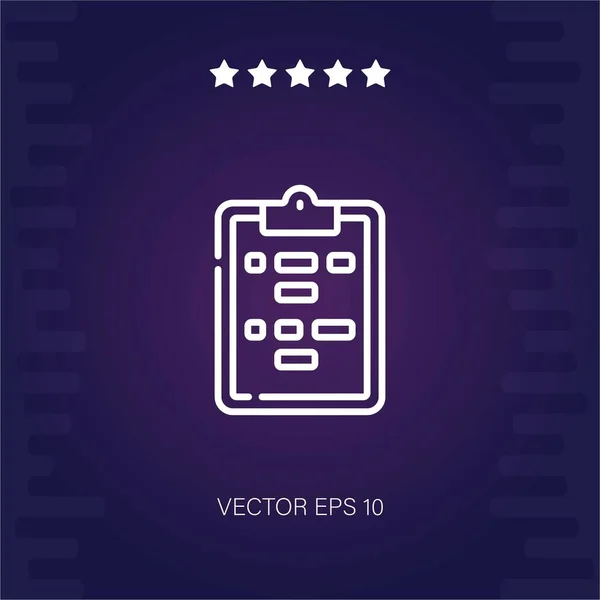 Checkliste Vektorsymbol Moderne Illustration — Stockvektor