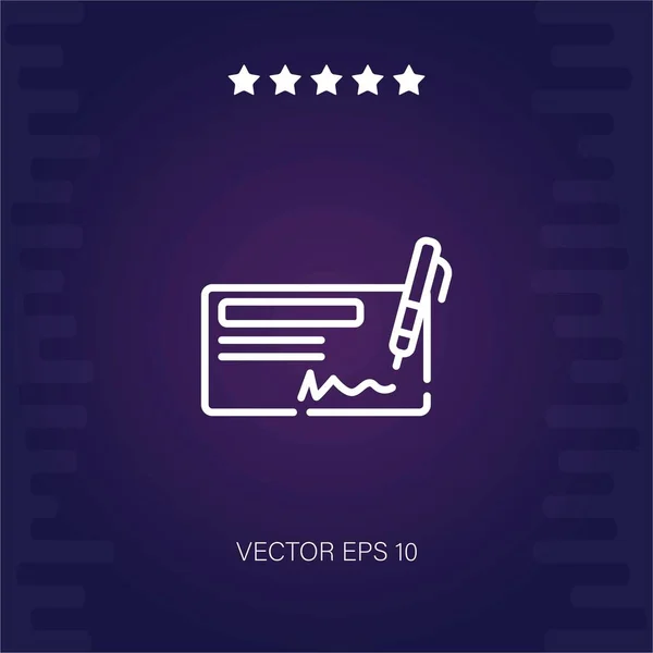 Icône Vectorielle Chèque Illustration Moderne — Image vectorielle
