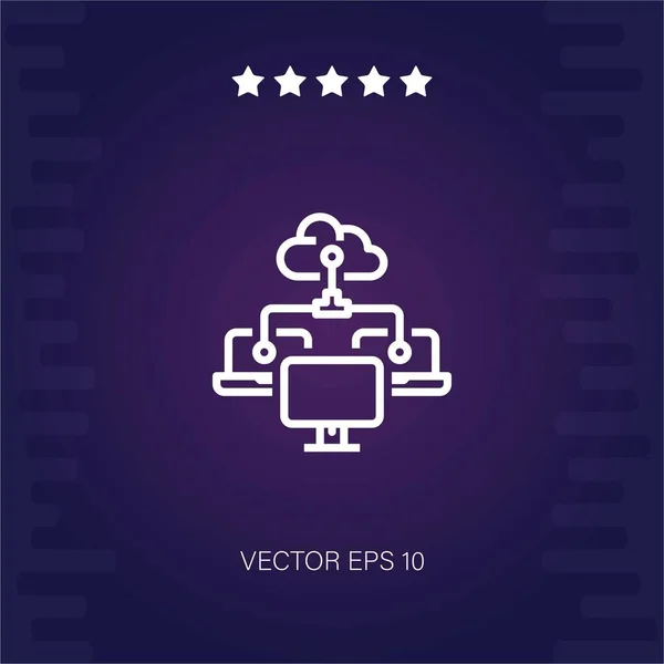 Service Cloud Icône Vectorielle Illustration Moderne — Image vectorielle
