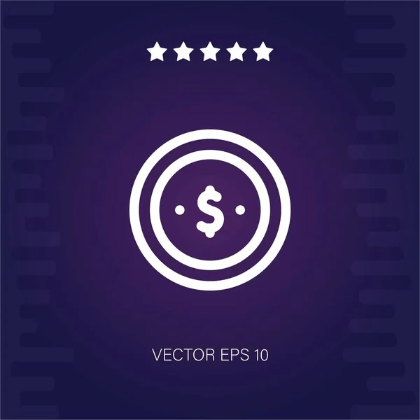 Coin Vector Icon Modern Illustration — Stock Vector