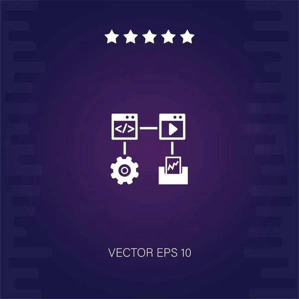 Dataflowchart Vektorsymbol Moderne Illustration — Stockvektor