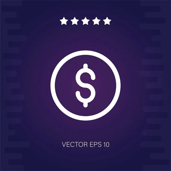 Dólar Icono Vector Ilustración Moderna — Vector de stock