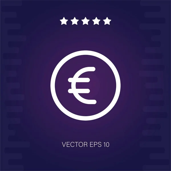 Euro Vector Icon Modern Illustration — Stock Vector