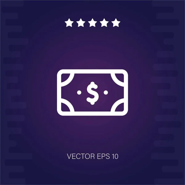 Geld Vektor Symbol Moderne Illustration — Stockvektor