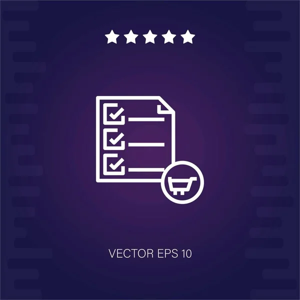 Lista Compras Vector Icono Ilustración Moderna — Vector de stock