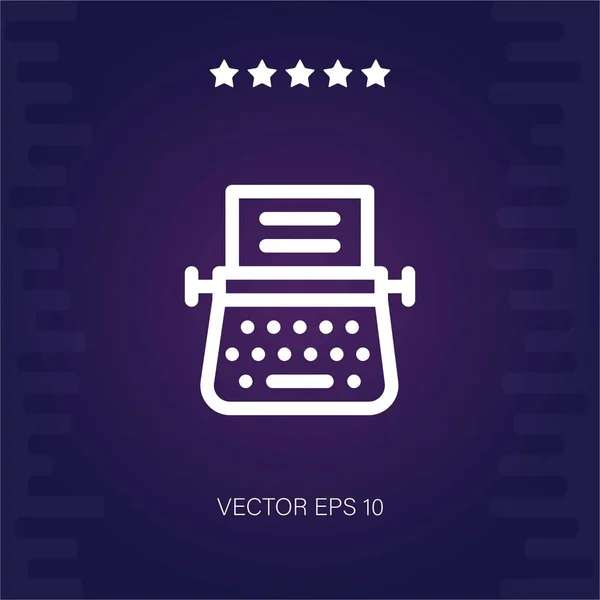 Máquina Escribir Vector Icono Ilustración Moderna — Archivo Imágenes Vectoriales