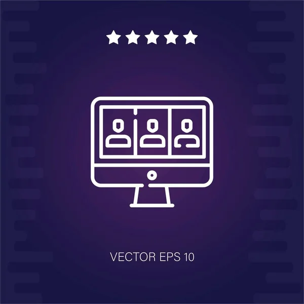 Icono Vector Videoconferencia Ilustración Moderna — Vector de stock
