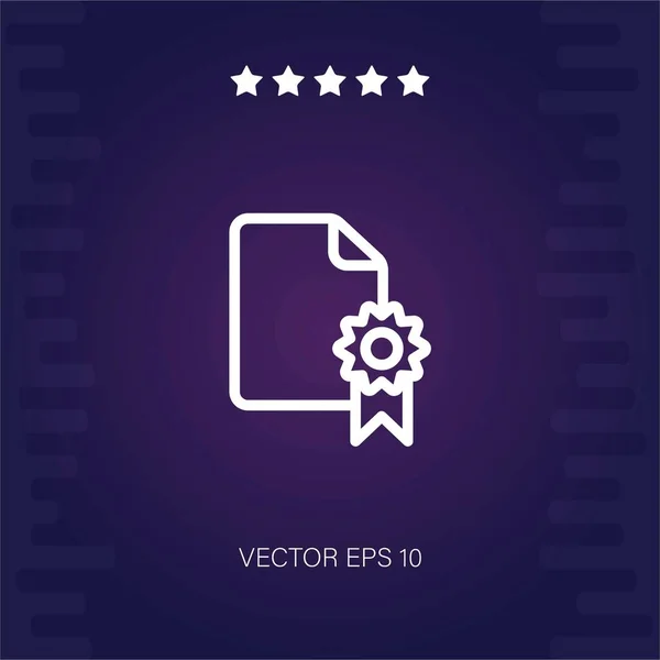 Zertifikat Vektor Icon Vektor Illustration — Stockvektor