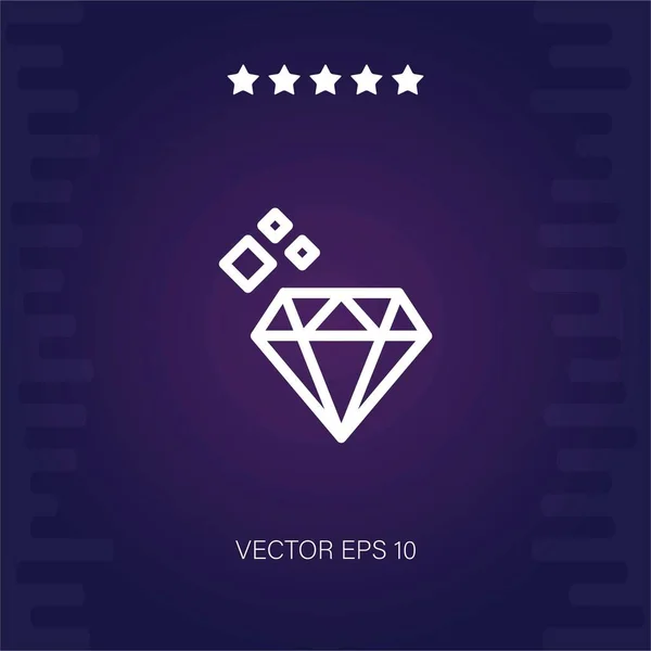 Diamant Vektor Symbol Vektor Illustration — Stockvektor