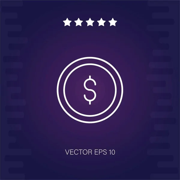 Dólar Vetor Ícone Vetor Ilustração — Vetor de Stock