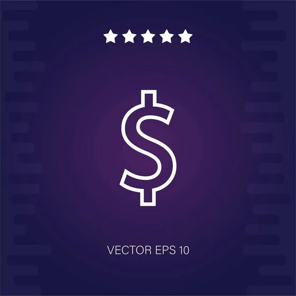 Dollarsymbol Vecteur Icône Vectoriel Illustration Vectorielle — Image vectorielle