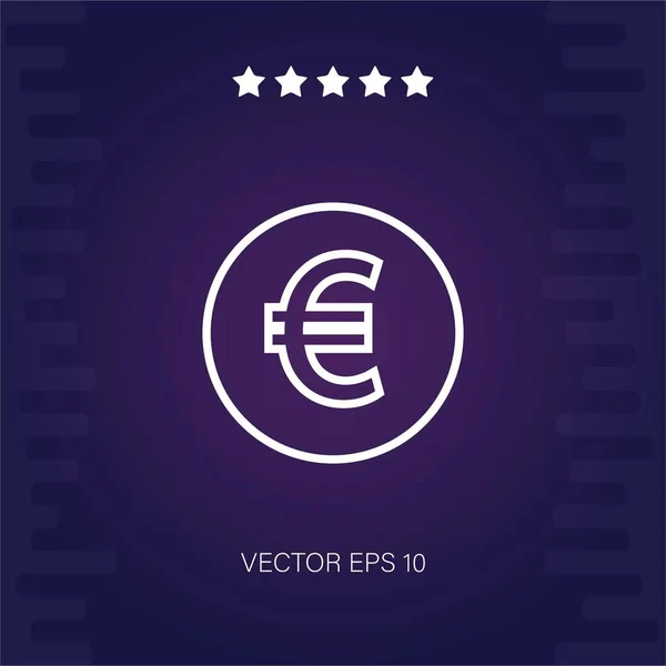 Euro Vector Icon Vector Illustration — Stock Vector
