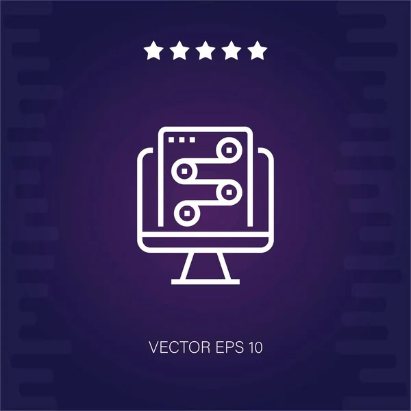 Flujo Trabajo Icono Vector Ilustración Moderna — Vector de stock