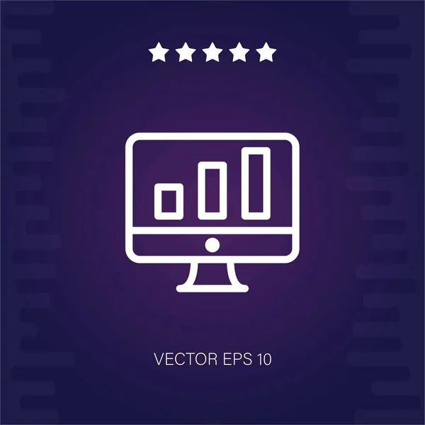 Monitor Vektor Symbol Moderne Illustration — Stockvektor