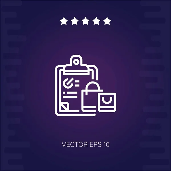 Klembord Vector Pictogram Moderne Illustratie — Stockvector