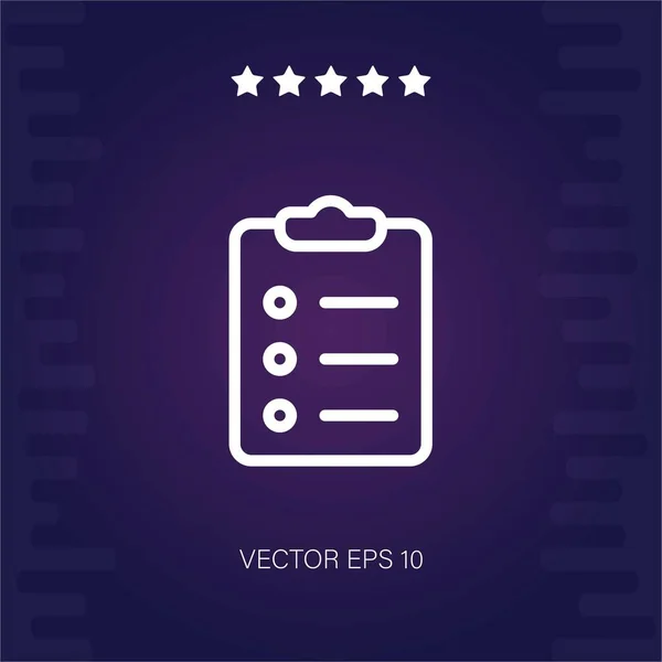 Lista Verificación Vector Icono Ilustración Moderna — Vector de stock
