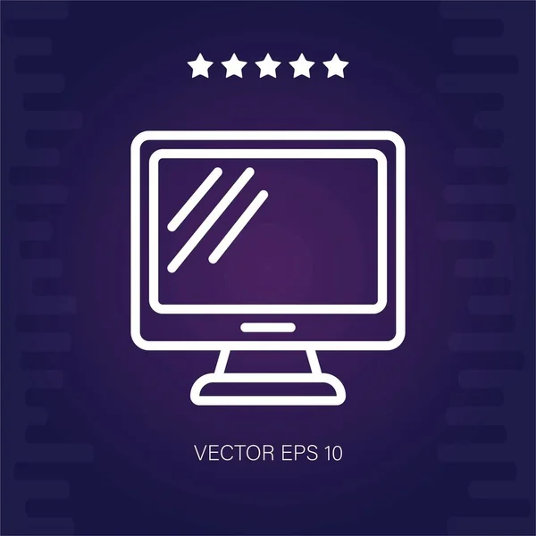 Vector Computadora Icono Ilustración Moderna — Vector de stock