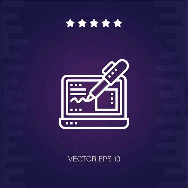 Firma Electrónica Vector Icono Ilustración Moderna — Archivo Imágenes Vectoriales