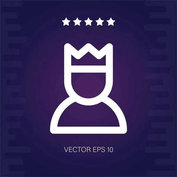 King Vector Icon Modern Illustration — Stock Vector